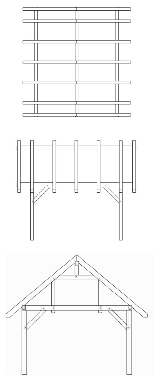 Pavilion - Queen Post with Rafters